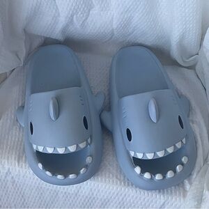 Shark Design Blue Slip-On Loafers